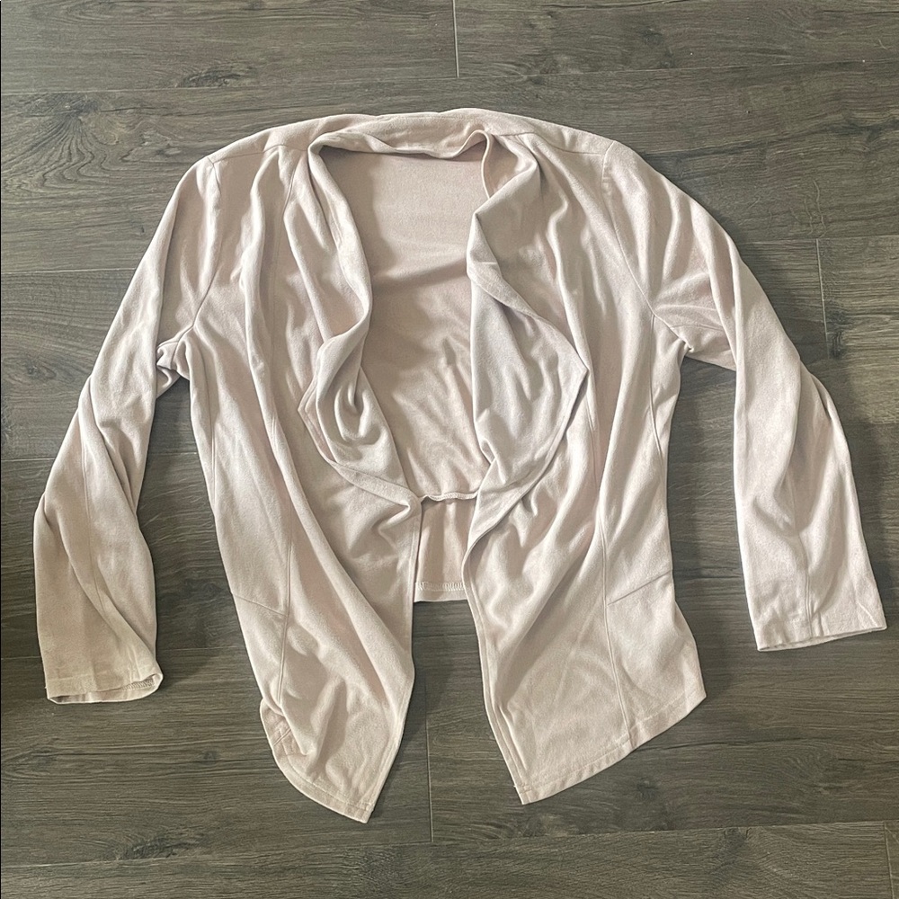 Allegra K Beige Open Front Cardigan, Size Small